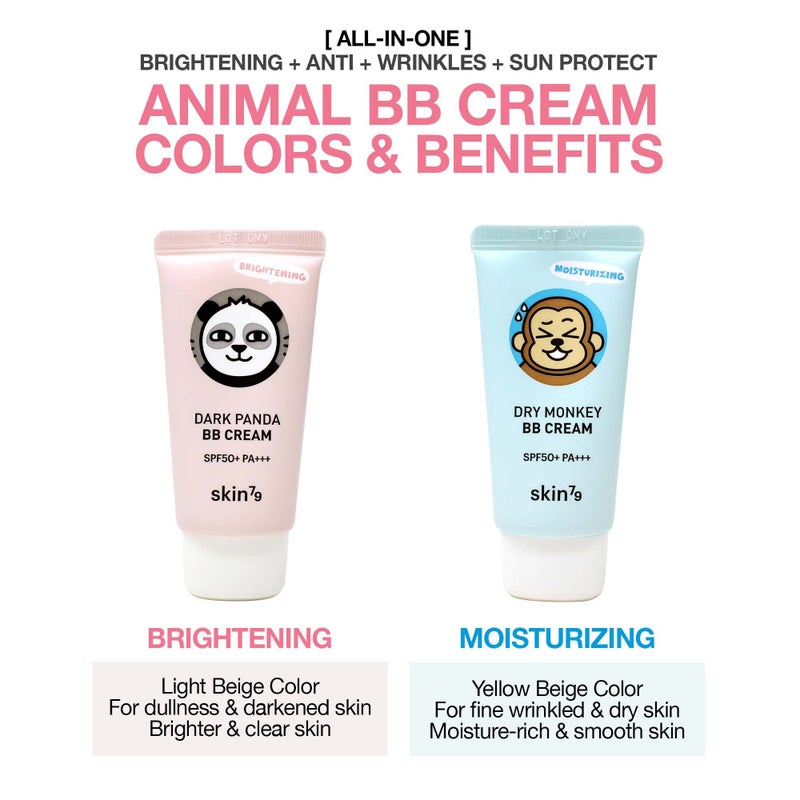 SKIN79 Animal BB Cream Angry Cat Dark Panda Dry Monkey SPF 50+ PA+++ Made In Korea (Dry Monkey) - Image 4